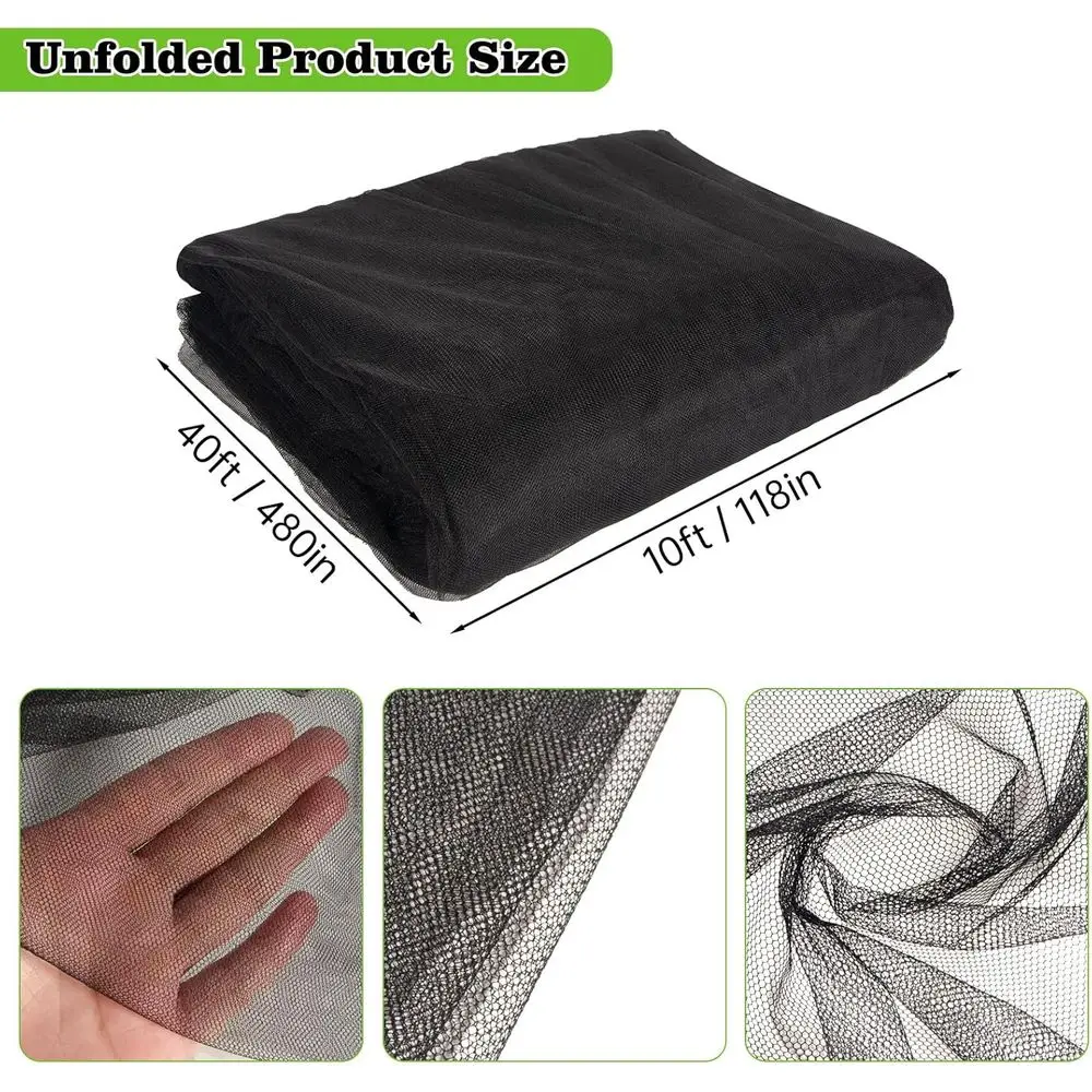 Breathable 39ft x 10ft Mosquito Netting for Garden Patio, Insect and Bird Protection, Plant and Vegetable Cover