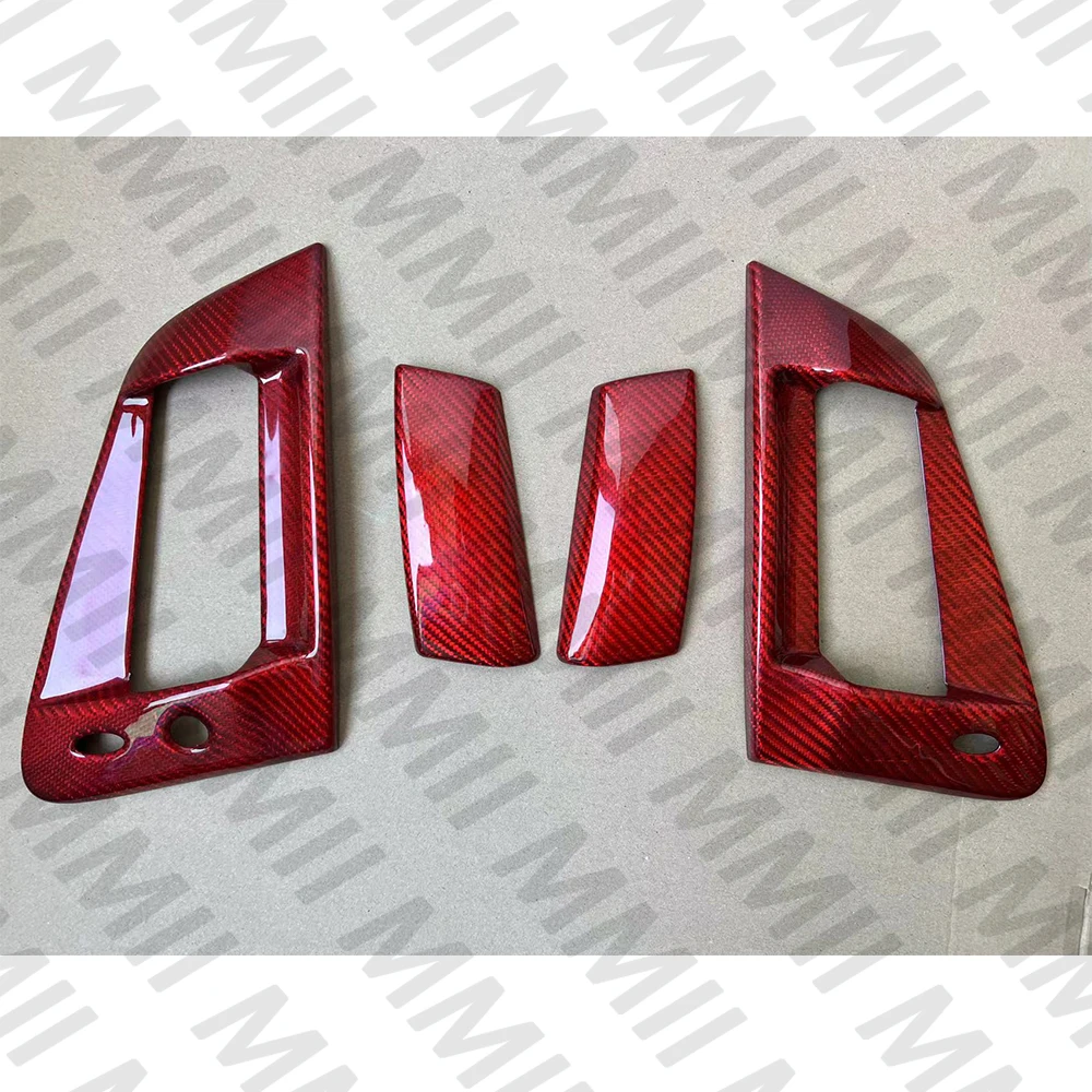 Real Red Carbon Fiber Exterior Door Handle Cover For Nissan 370Z Z34 2009 2010 2012 2013 2014 2015 2016 2017 2018 2019 2020 2021