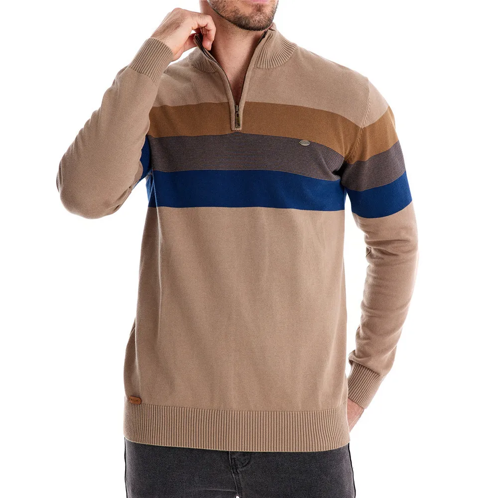 Autumn/Winter 2024 new men\'s open-chest stand collar sweater pullover sweater