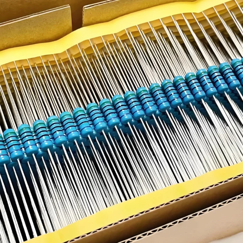 100pcs 1/4W Metal Film Resistor Element 1% 0.25W 1K 1.5K 2.2K 4.7K 10K 22K 47K 100K 470k 100 220 4K7 Ohm 5 Color Ring Resistors