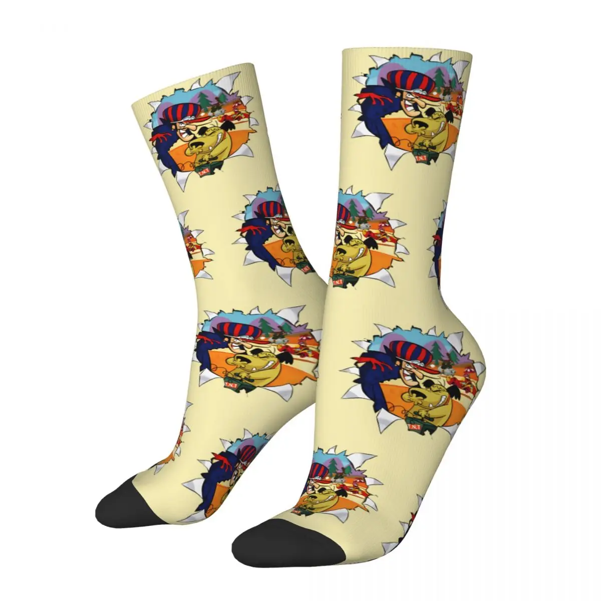 Retro Wacky Races Cartoon Theme Crew Socks Stuff for Female Compression Dress Socks