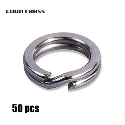 Countbass 50pcs High Duty Stainless Steel Split Ring Lure Ring for Blank Hard Bait, Fishing Accessories, Parts, Tackle Craft