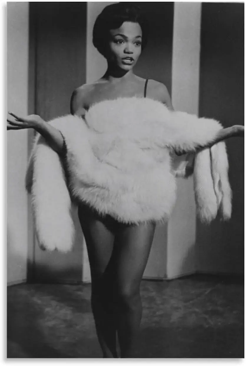 ملصق مطبوع عتيق باللونين الأبيض والأسود من Eartha Kitt (10) ملصق قماشي جدار صورة فنية يطبع صورة معلقة ديكو