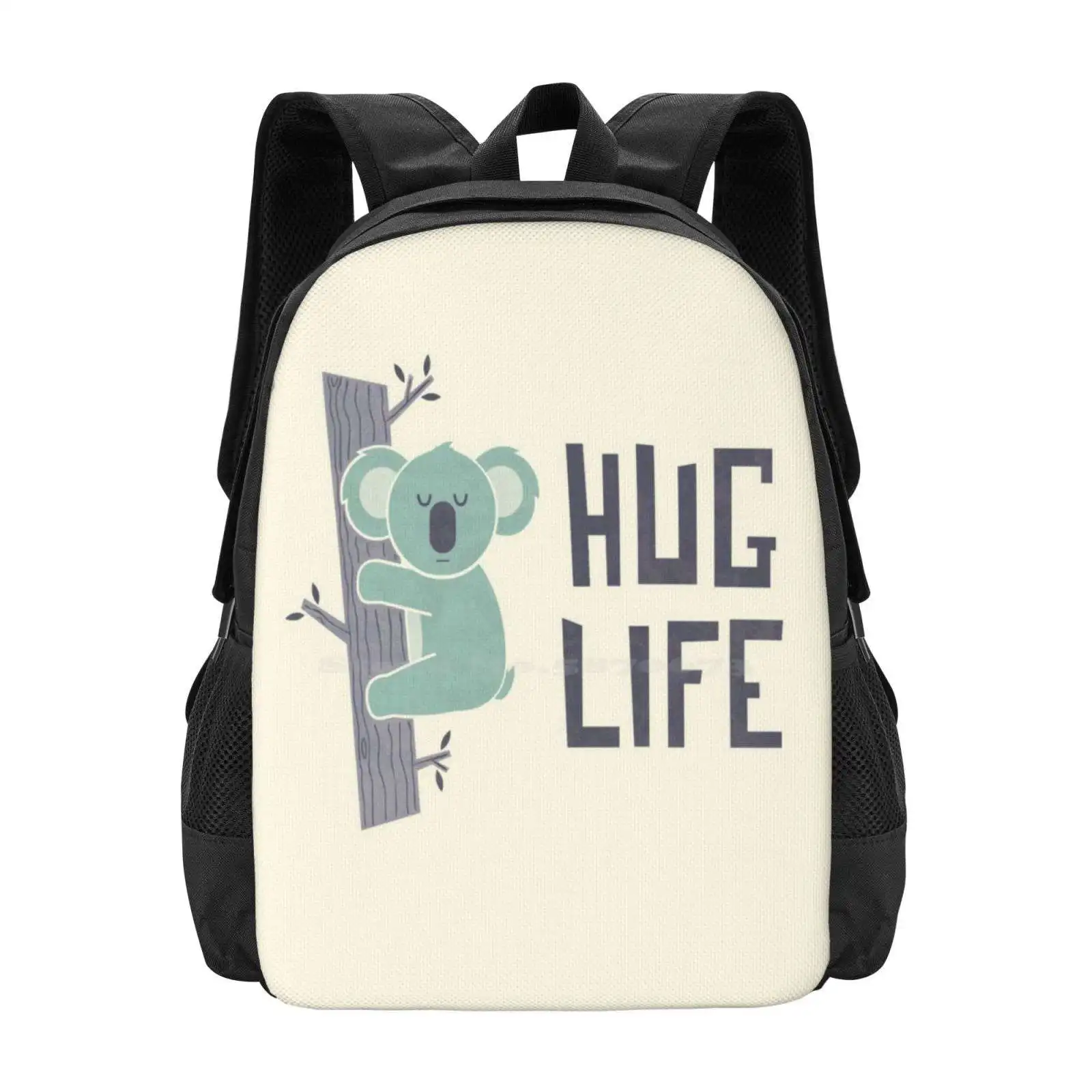 Hug Life 3D Print Design Backpack Student Bag Hugs Cute Kids Funny Animals Handsoffmydinosaur Hands Off My Dinosaur Teozirinis