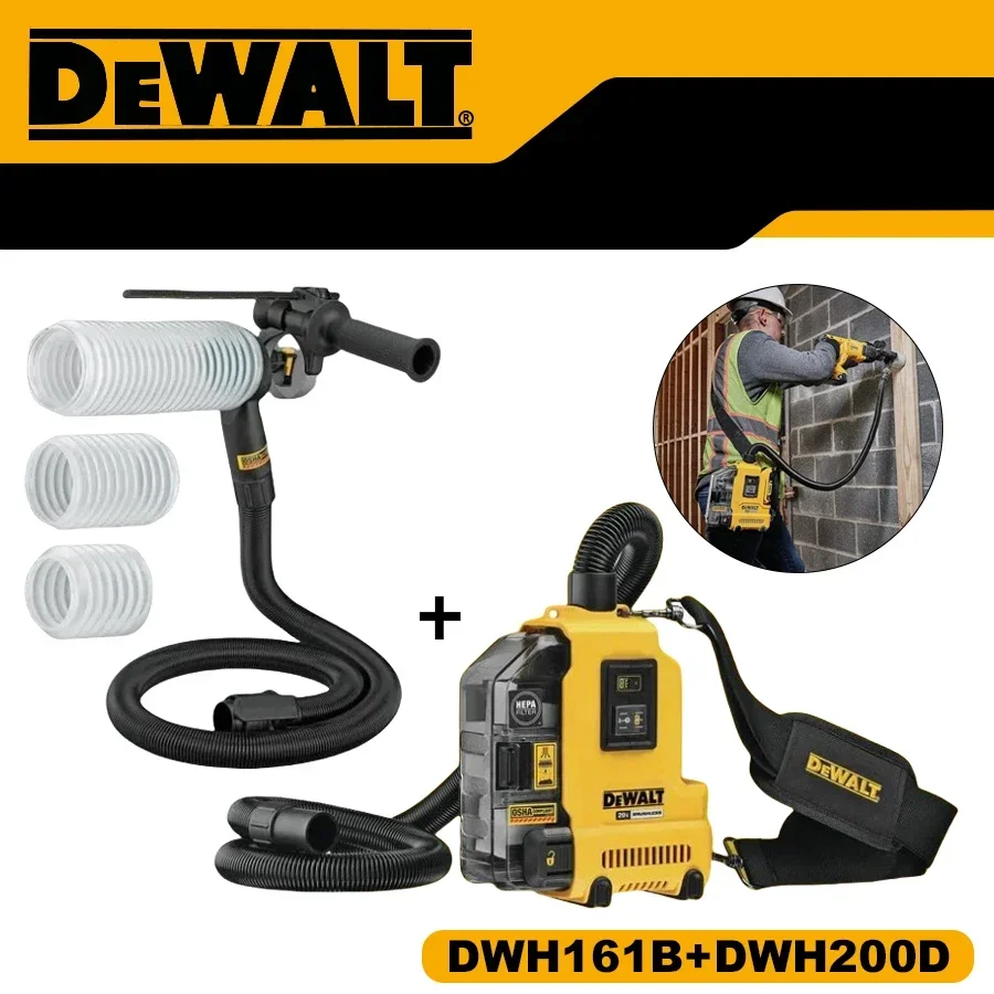 DEWALT DWH161B+DWH200D Original 20V MAX Dust Extractor Brushless with Dust Extraction Tube Kit Dust Exctraction Set