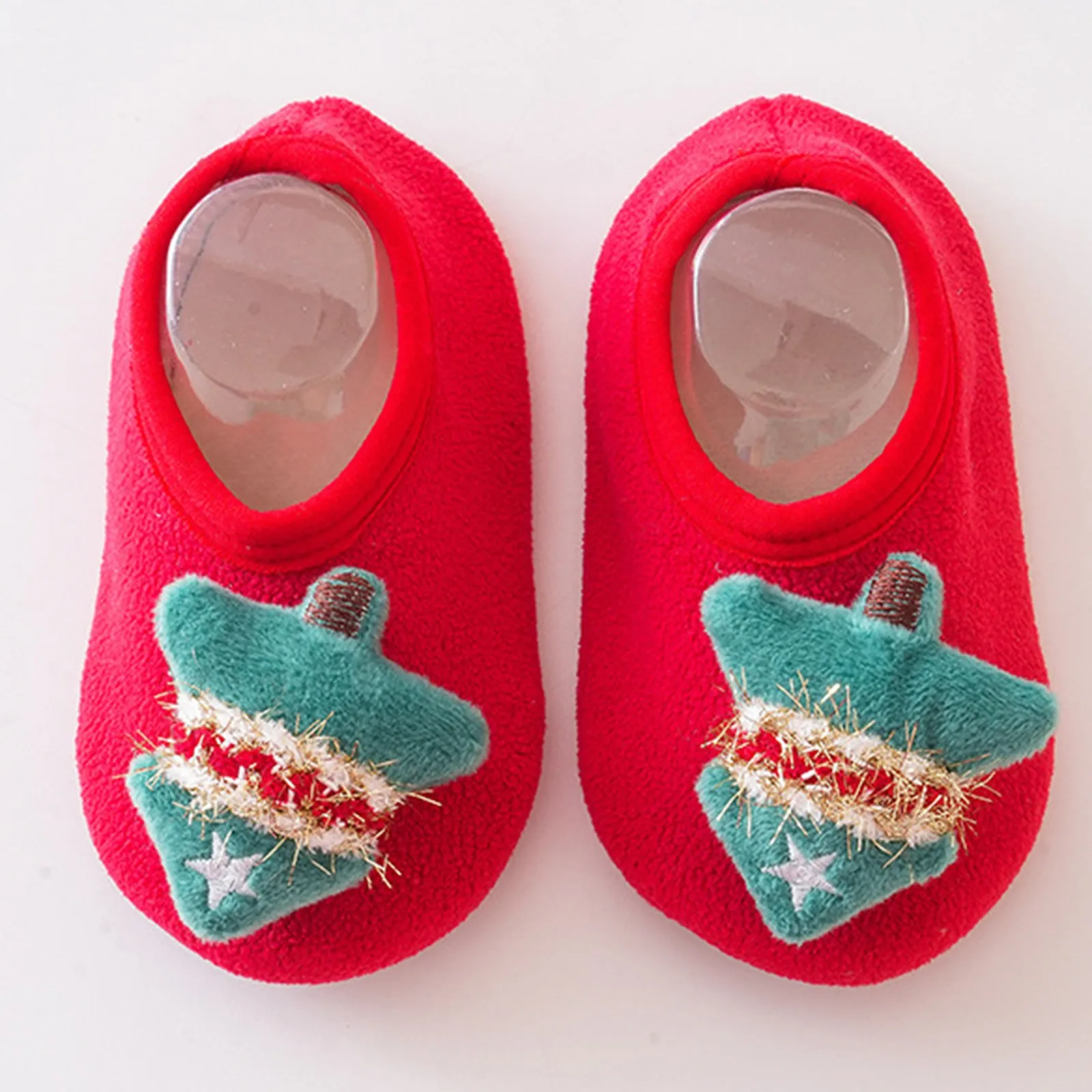 Christmas Baby Socks Shoes Newborn Warm Anti-slip Crib Floor Shoes Children Boy Toddler Foot Girl Infant Cute Xmas Kids Slippers