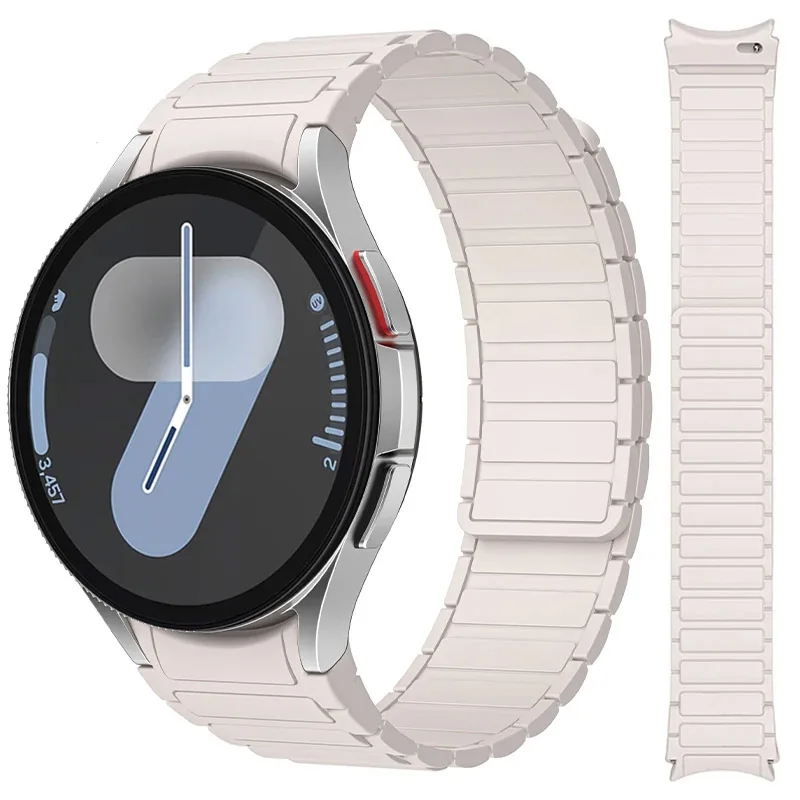 No Gaps Silicone Strap for Samsung Galaxy Watch 7/6/5/4 40 44mm 6 Classic 47mm 43mm Magnetic Bracelet Band Watch 5 Pro 45mm Belt