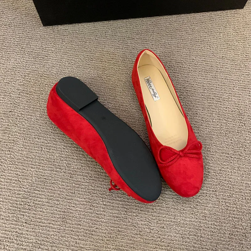 Weiche, modische Damen-Flats mit runder Zehenpartie, flache Schuhe mit Schleifenknoten, elegante Ballerinas für Damen, Slip-On-Schuhe, neu für Frühling und Herbst. – Detail 11