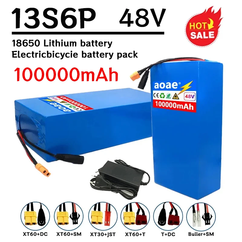 

100%New Original 48V 100Ah 13s6p Lithium Battery Pack 48v 100000mAh 2000W Citycoco Motorized Scooter Batteries Built in 50A BMS.
