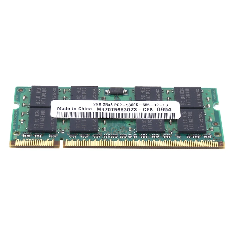 DDR2 2GB RAM Memory PC2 5300 Laptop RAM Memoria SODIMM RAM Accessories Component 667Mhz Memory 200Pin RAM Memory