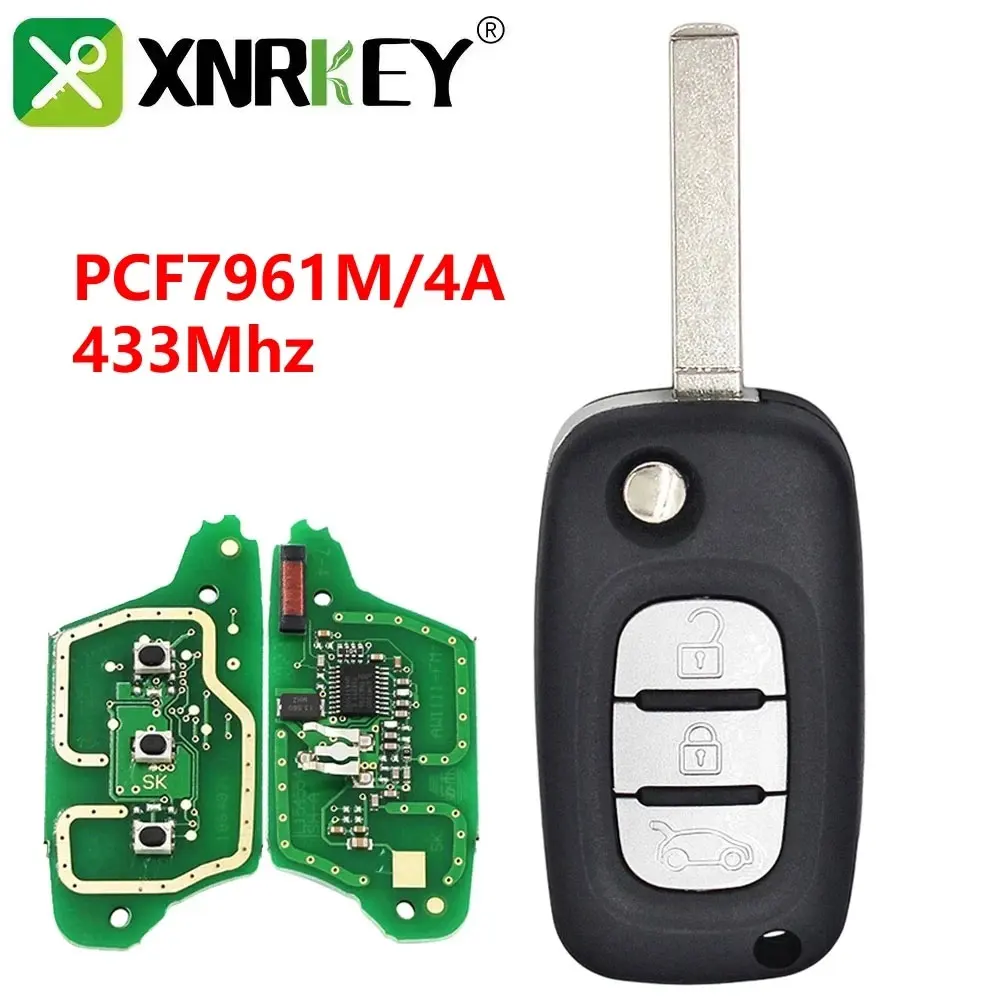 

XNRKEY 3 Button Car Flip Remote Key PCF7961M/4A Chip 433Mhz For Mercedes Benz Smart Fortwo 453 Forfour 2015-2017 Car Key