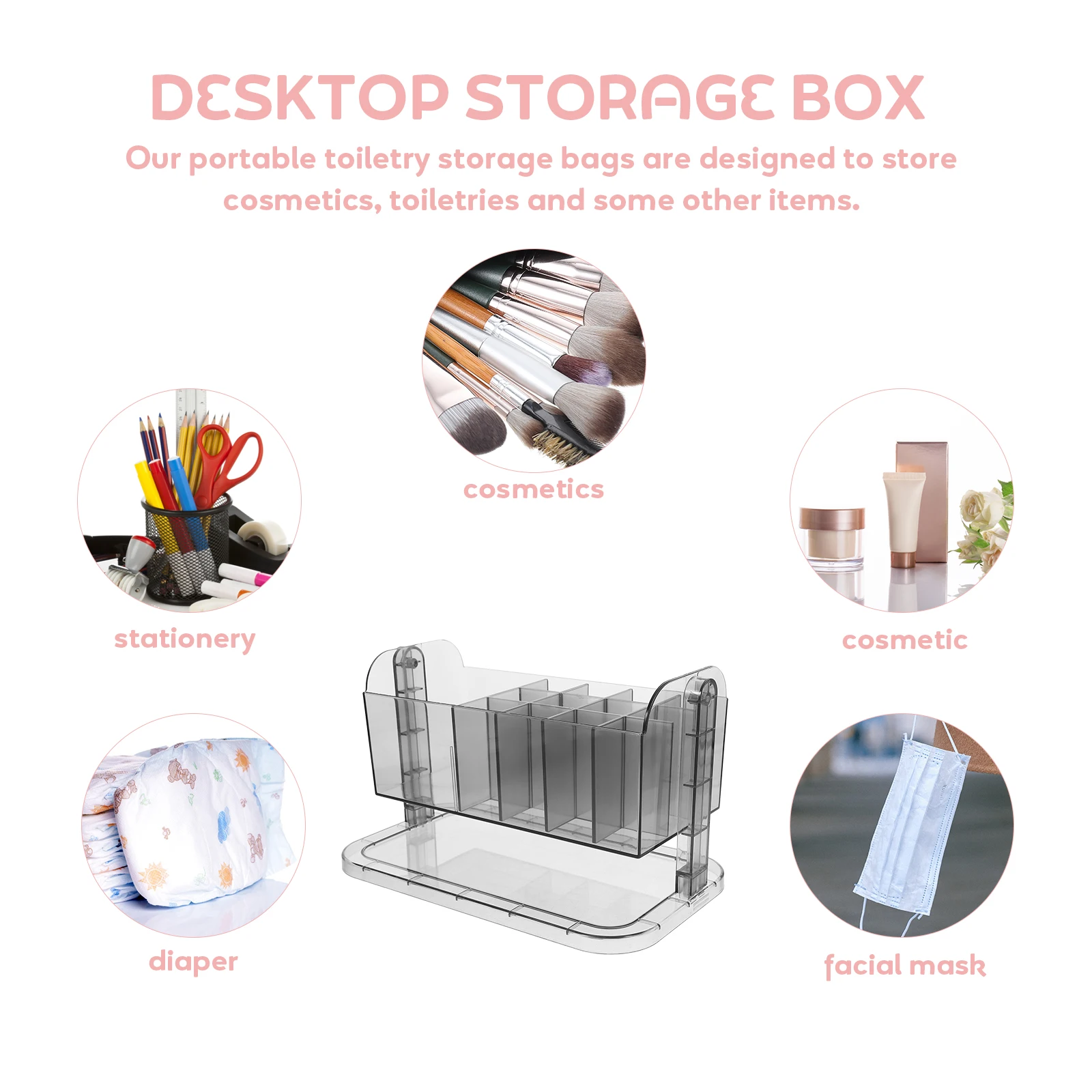 

Rotating Makeup Brush Holder Sturdy Desktop Storage Organizer Big Box For Vanity Table Lipstick Pen Eyebrow Pencil