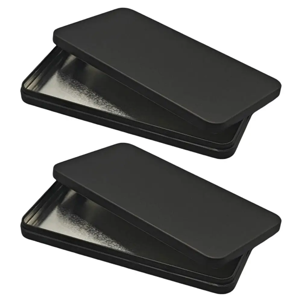 

Набор из 2 прямоугольных черных металлических кассовых ящиков-органайзеров с крышкой для хранения монет, банкнот, ювелирных изделий, марок