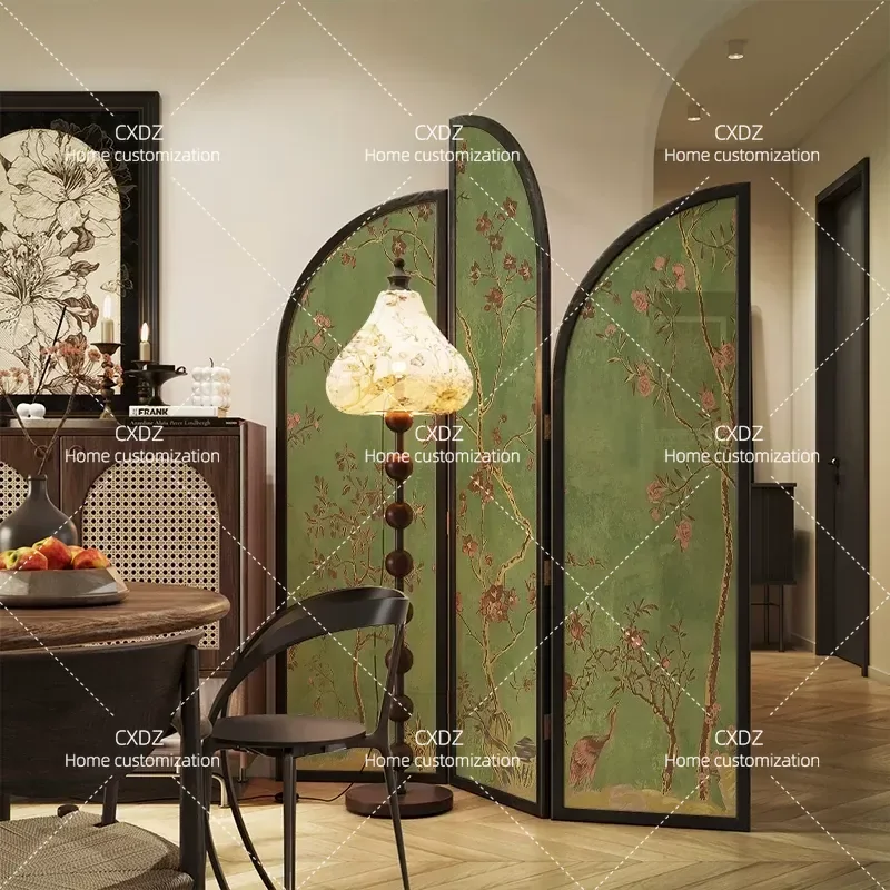 French Retro Folding Screen Partition Living Room Sofa Corner Background Decoration American Style Mobile Bedroom Home