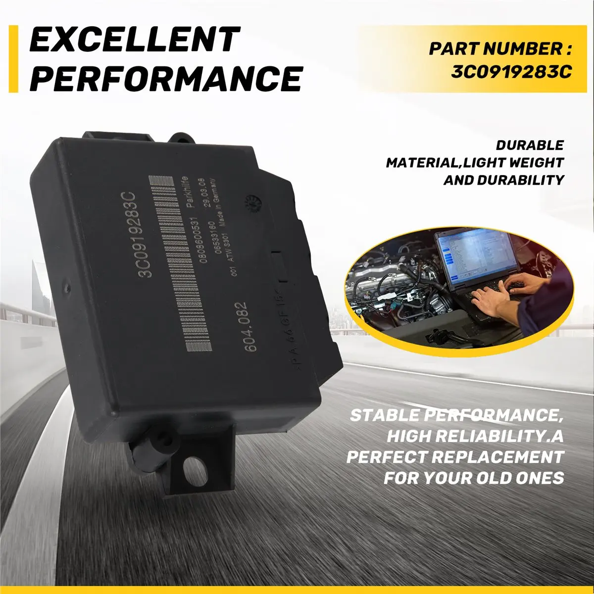 #85W (Black)Car Parking-Radar Parking Aid Module for Passat 2006-08 3C0 919 283C,Automotive Parts & Accessories