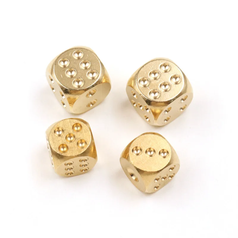1pc 11/13/15/20mm Brass Dice Pure Copper Metal Solid Dice Hand Polished Bar Supplies Creative Mahjong Sieve