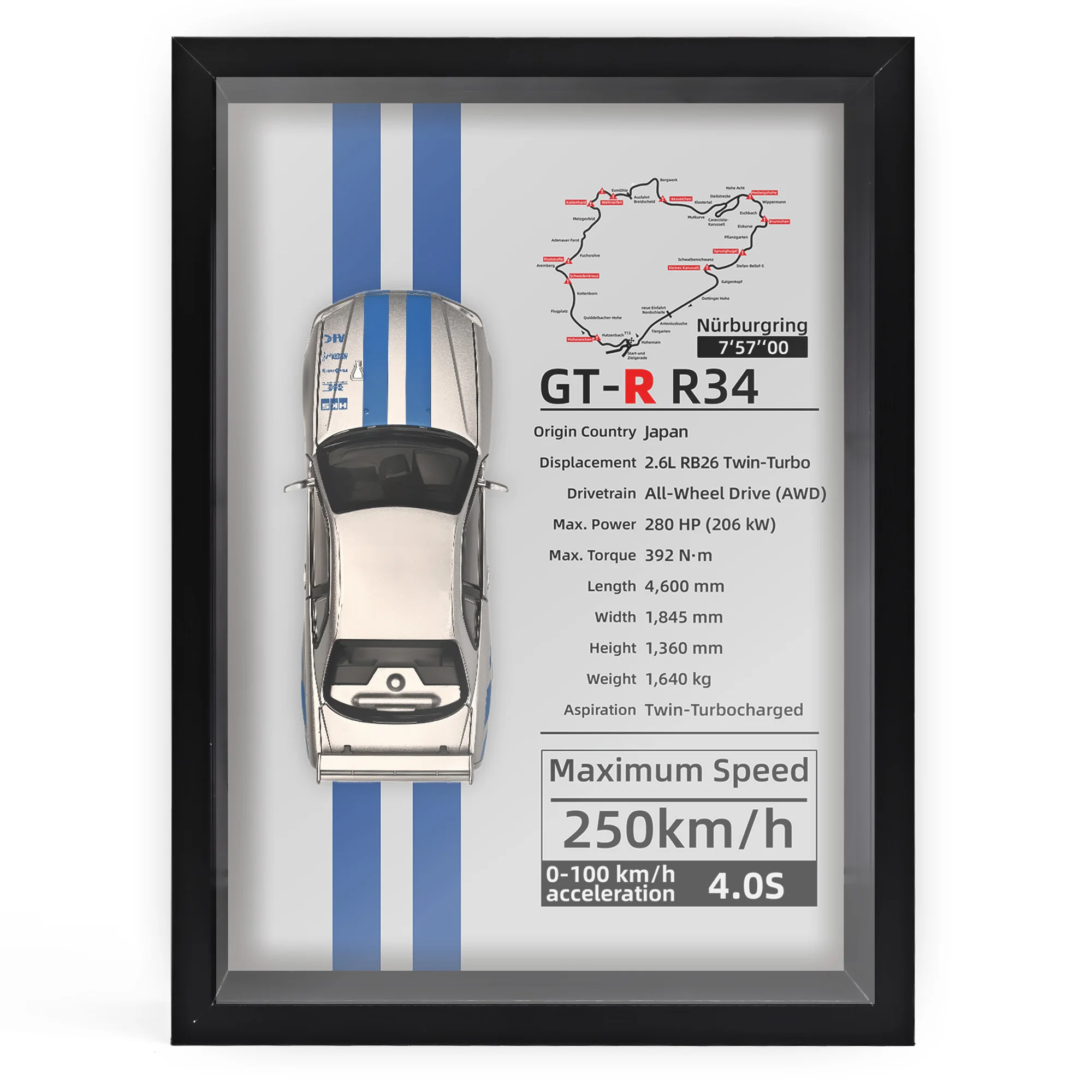 

Металлическая литая модель автомобиля GTR, декоративная роспись, масштаб 1/32 для взрослых, коллекционное украшение автомобиля