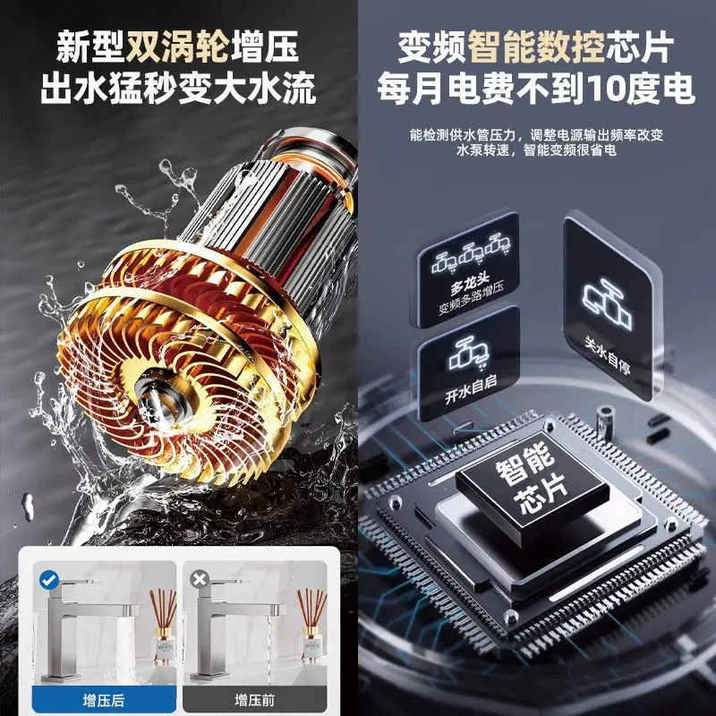 Permanent Magnet Variable Frequency 24V Constant Pressure Booster Pump Household Automatic Whole House Small Water Heater