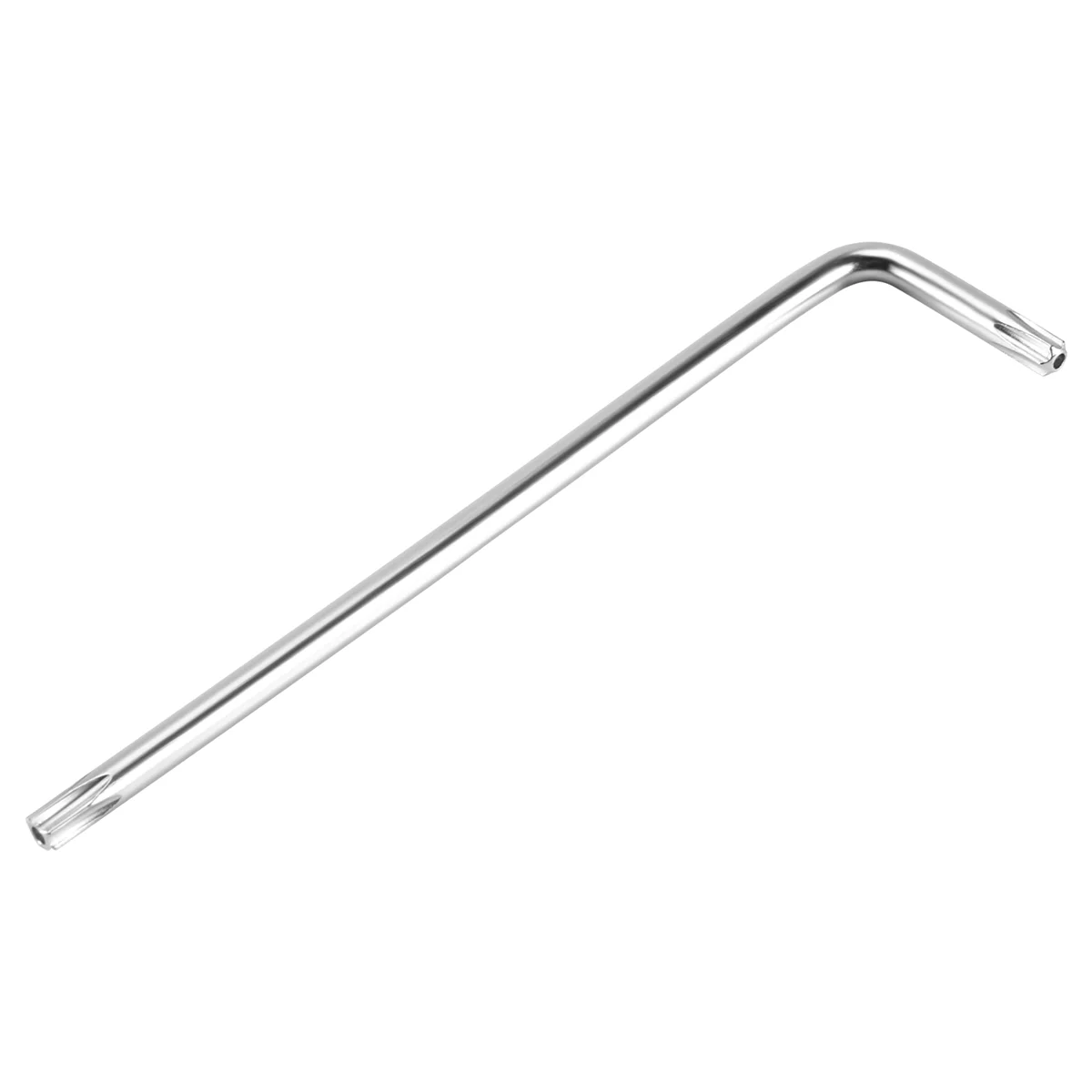 Long Arm Tamper Proof Torx Star Key Wrench Silver, T25 100mm