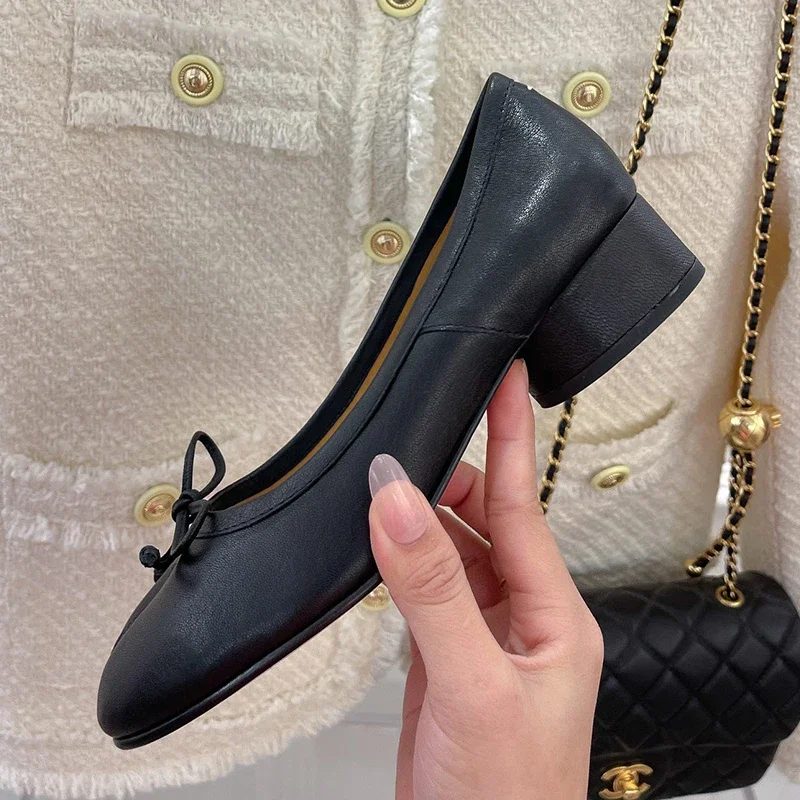 2025 Tabis Shoes Split Toe Ballet Flats Plus Size 43 Women Mary Janes Low Heel Black Leather Ballerinas Zapatos Mujer mocasines