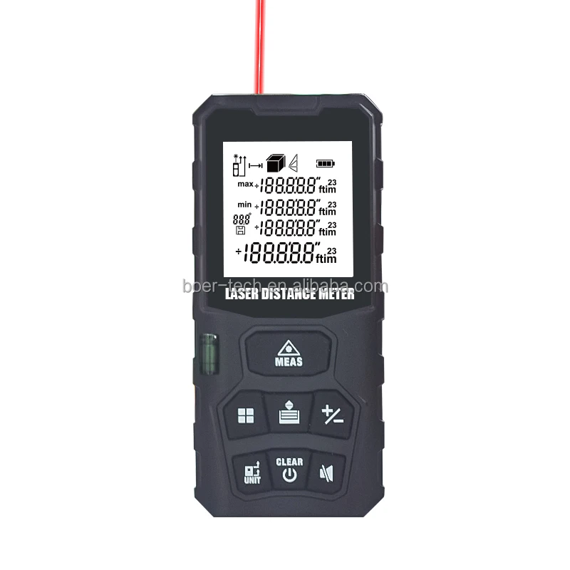 130ft/40m R Measure Digital R Distance Meter Levels M/in/Ft Unit Measuring Area/Volume/Pythagorean Portable Tape Measure
