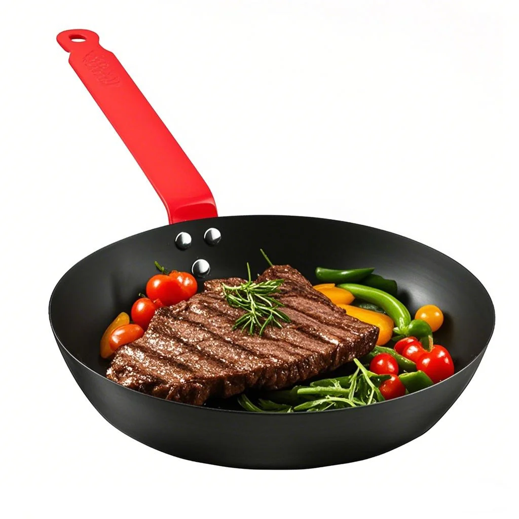 Afbeelding 3: Voorgekruide Koolstofstalen Koekenpan 9 & 10 inch Koekenpan Geen Coating Chef Pan Inductie & Oven Veilig Snelle Verwarming Natuurlijk Anti-aanbak