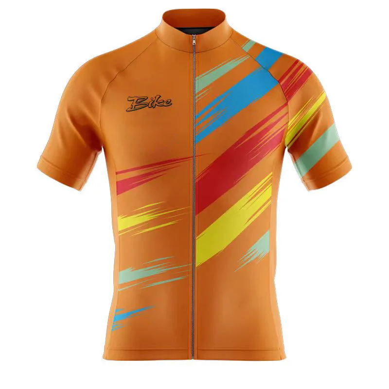 Y2k Summer New Short-Sleeved Cycling Clothes Outdoor Mountain Road Car Sweat Breathable Cycling Tops Harajuku Rainbow Clothe Men