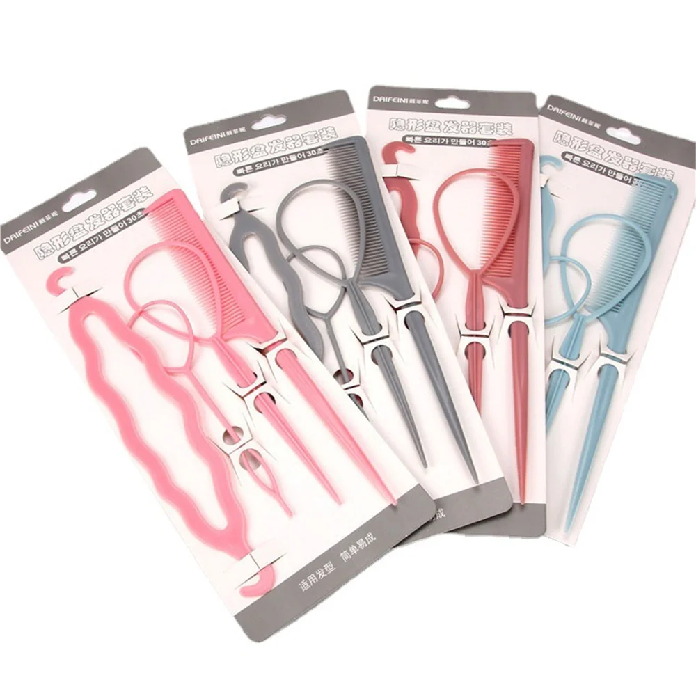 4Pcs strumenti per lo Styling dei capelli magici forcina per capelli fai da te intrecciare gli accessori per intrecciare Twist Bun Barrette fermagli