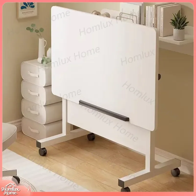 Foldable Bedside Table with Wheels Movable Lifting Small Desk for Bedroom Simple Notebook Stand