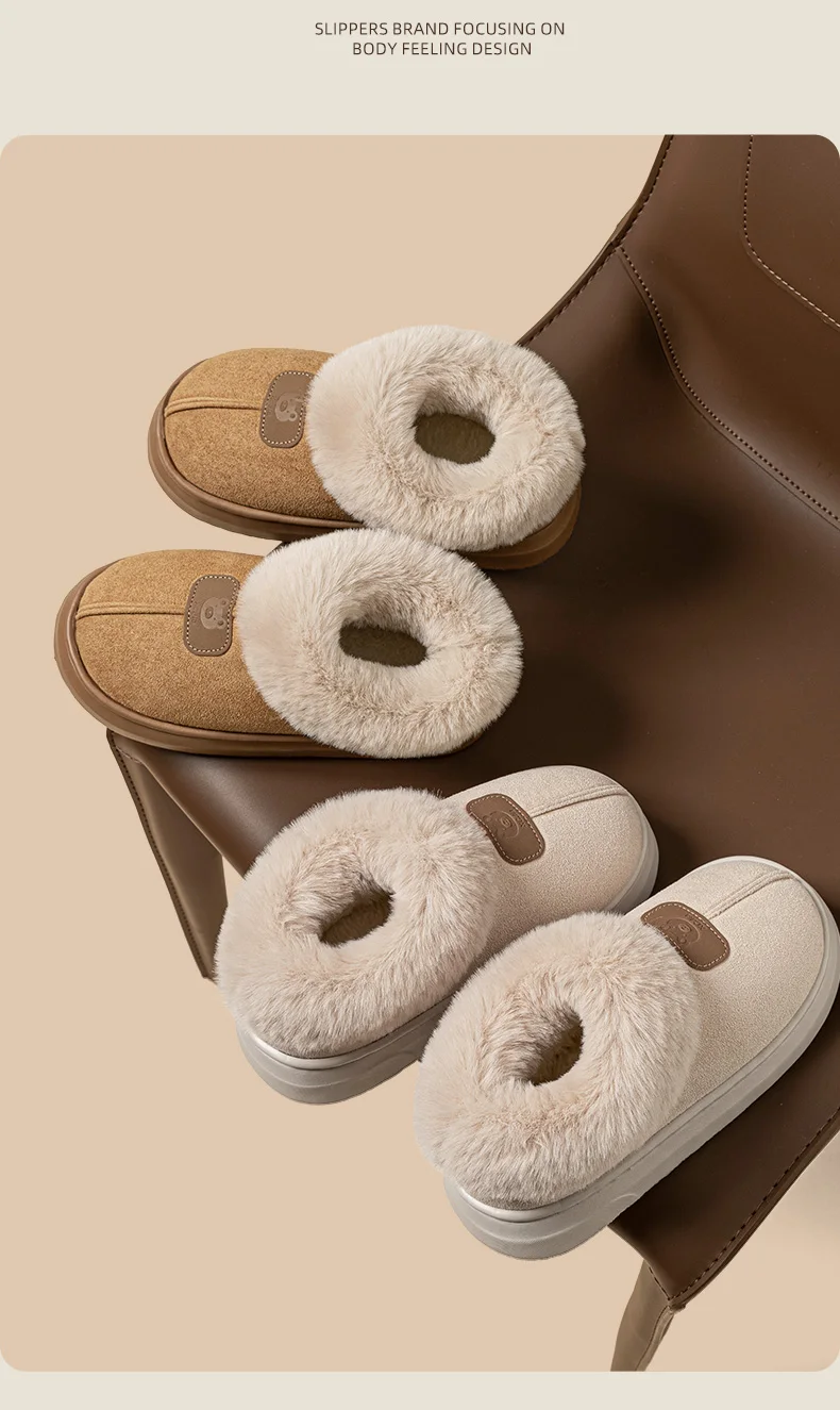Mit Fleece gefütterte Winterhausschuhe für Männer und Frauen mit Knöchelabdeckung, dicke Sohle, leicht, Eva, für drinnen und draußen, warme Heimschuhe, mehrere C – Detail 10