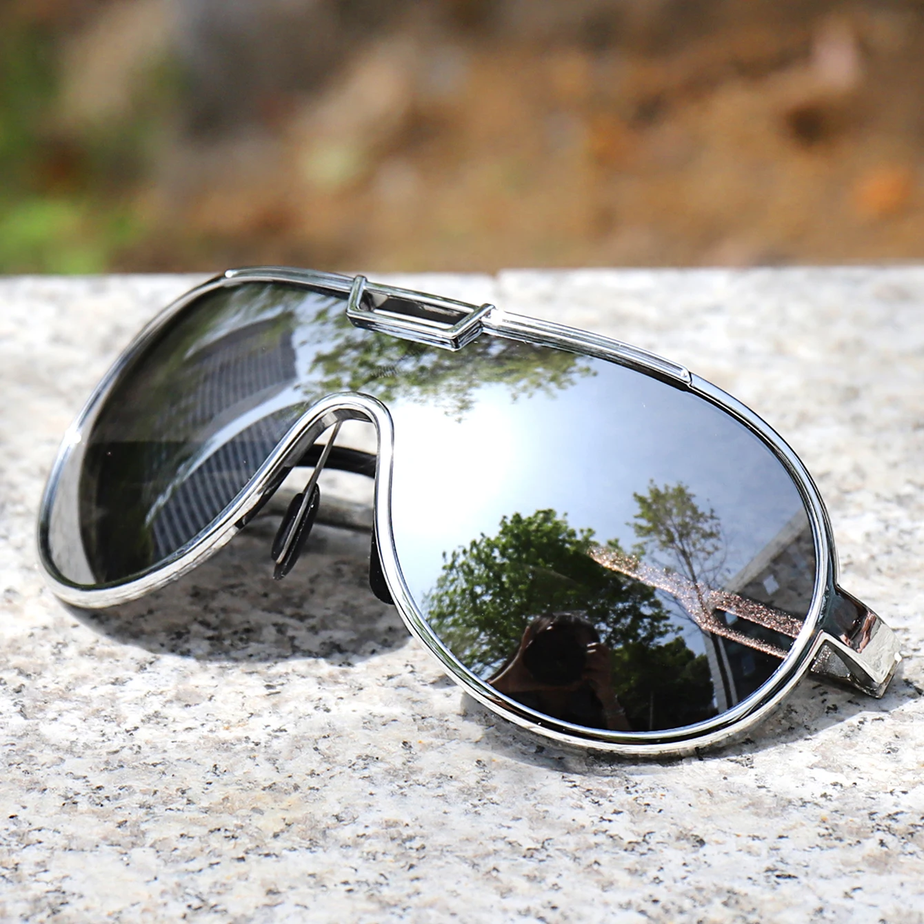 Angel-Sonnenbrille, PC-Rahmen, für Herren und Damen, trendige runde, winddichte Sonnenbrille mit UV-Schutz, Radfahren, Fahren, Reisen, mit Box – Detail 6