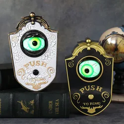 Luminous Eyes Doorbell Haunted Decorations Eyeball Doorbell Horror Props Creepy Eyes Doorbell with Sound Lights for Halloween