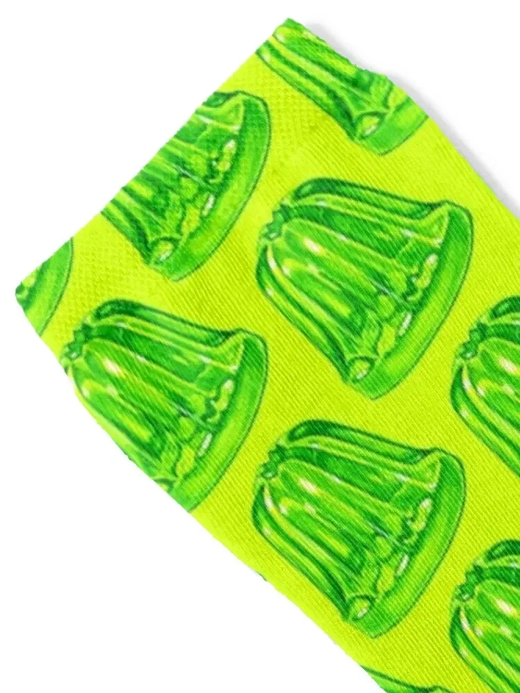 Green Jello Mold Pattern - Lime Socks bright garter halloween Socks Women's Men's