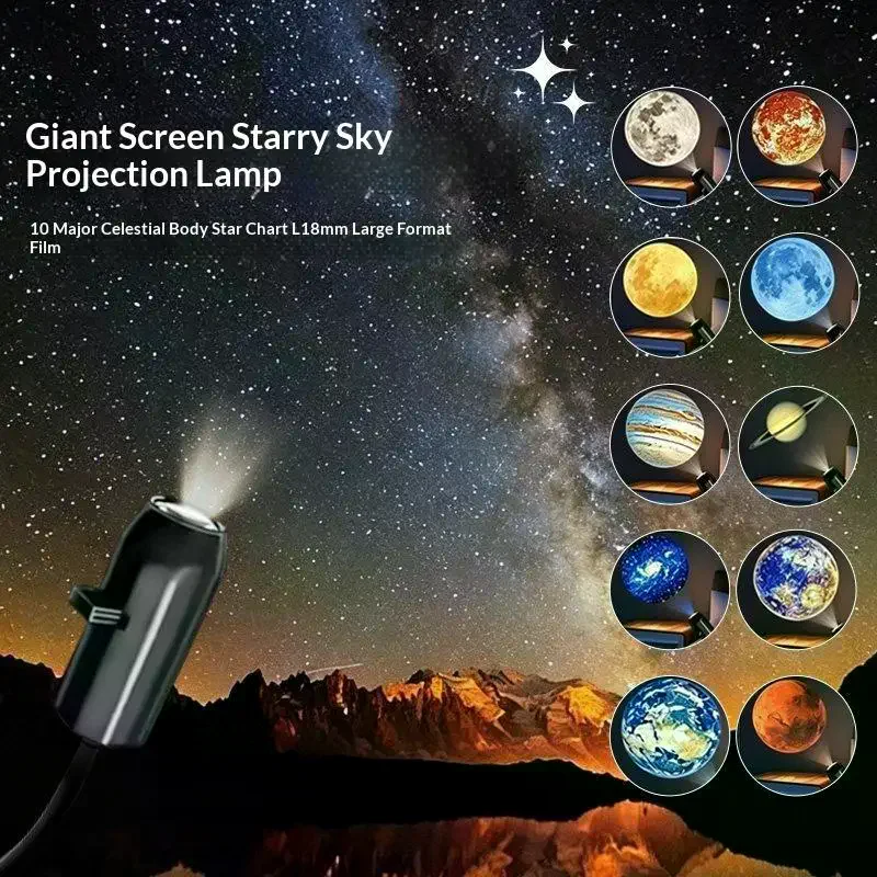 Mini Galaxy Planet Projector USB Powered Brightness Adjustable Projection Lamp Portable Night Light for Dorm Use