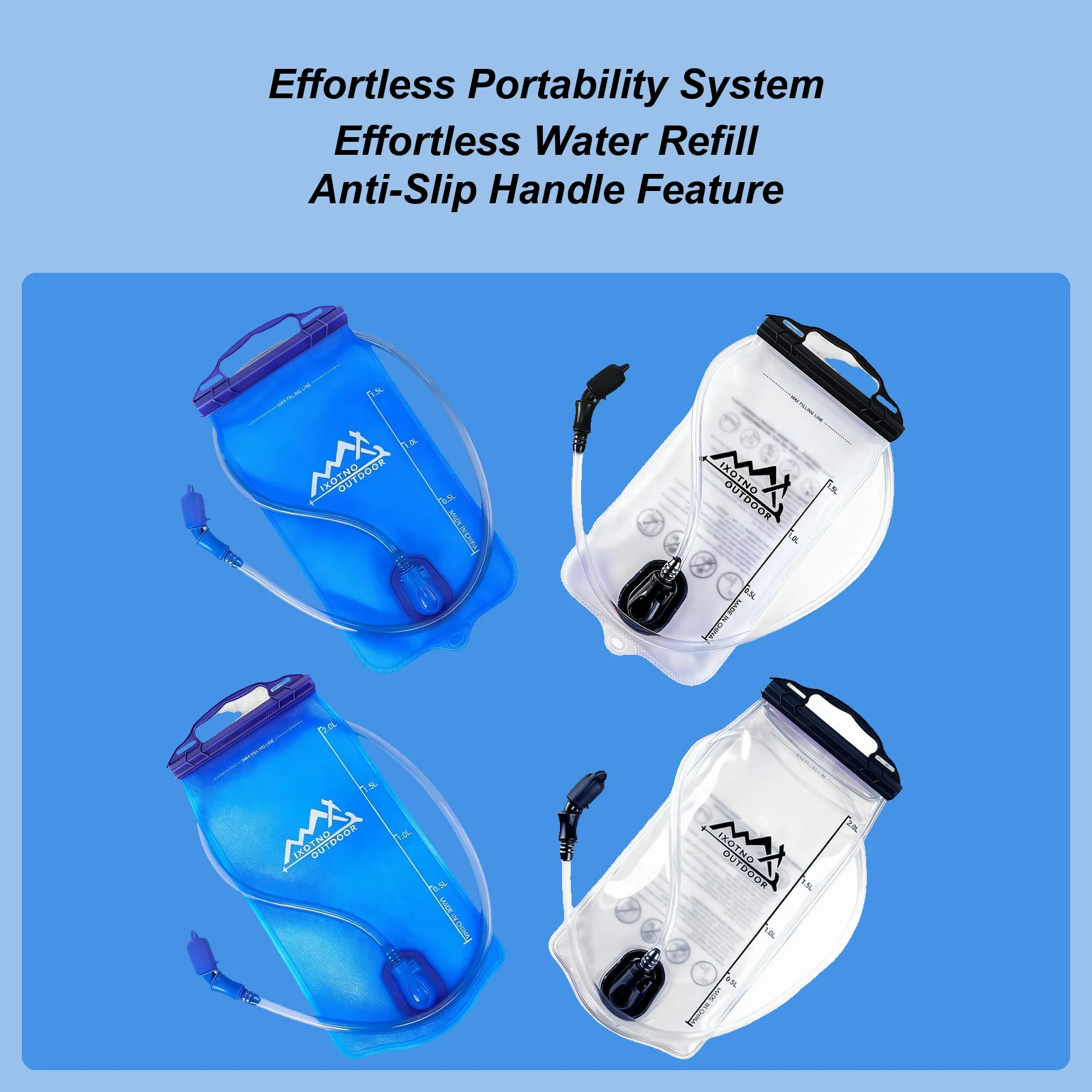 

Гидратационный пузырь 1,5 л/2 л, большой пакет с отверстием, легкая сумка для воды, снаряжение для кемпинга, езды на велосипеде, кемпинга, охоты, бега