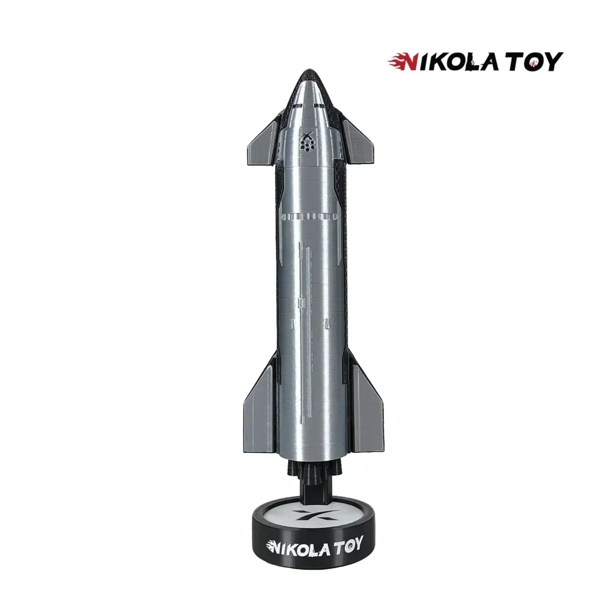 NIKOLATOY 3D Printed Hardcore SpaceX Starship Model 1:200 with Tail Flame Effect Gift for Decorative Accessories