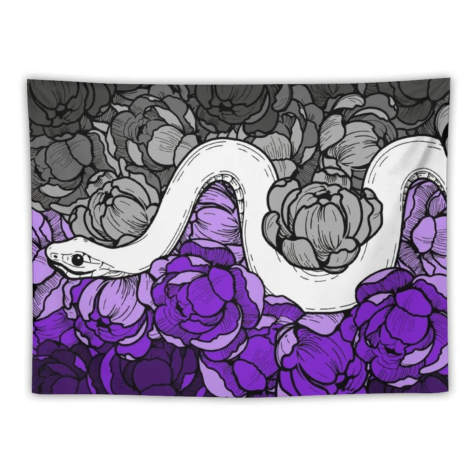 

Asexual Pride Floral Snake Design Tapestry Decorations For Room Wall Hanging Decor Things To The Room Decor For Room Tapestry