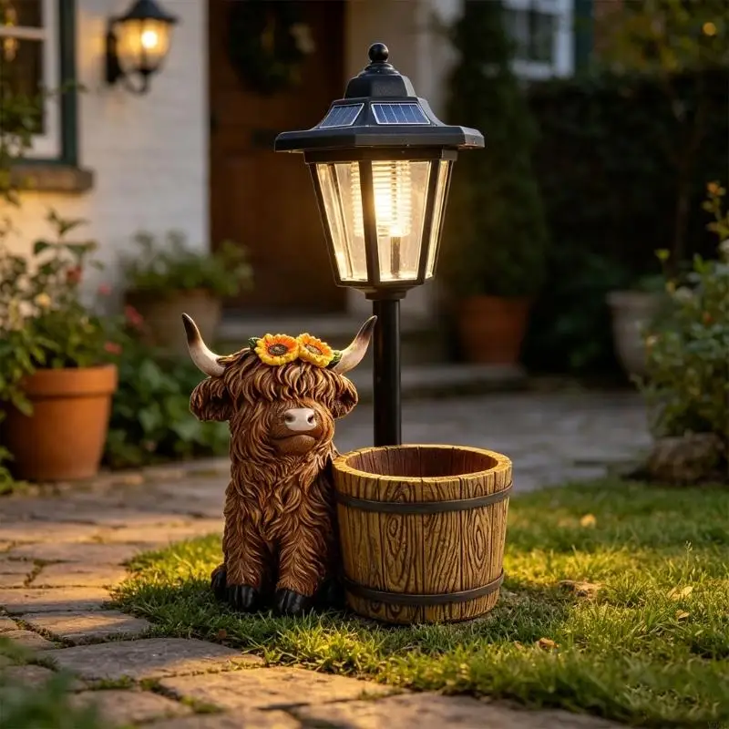 

Light Activated Farm Animal Yard Lamp Featuring Automatic For Outdoor Decoration And Plant Pot Y5GB