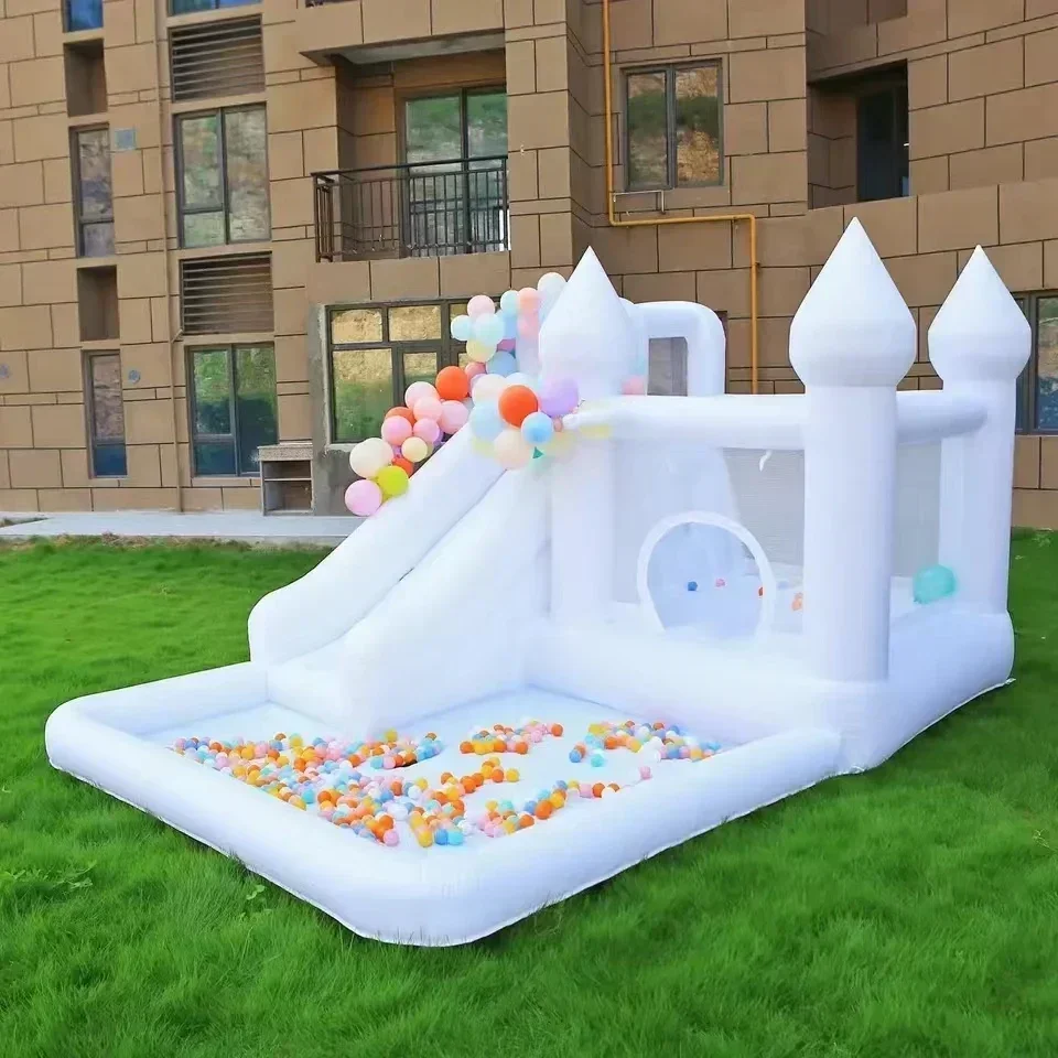 

3×4MChildren Inflatable Castle PVC Trampoline with Slide and Ball Pit Wedding Party Event Birthday Gift Playground Children Toys