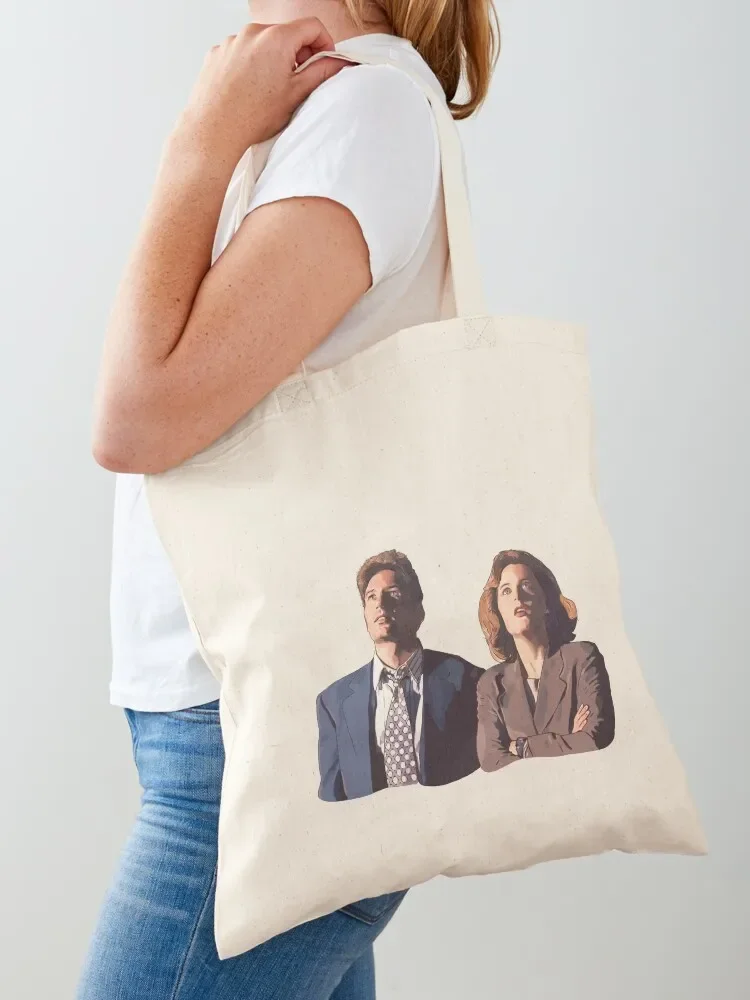 the X files deep throat Fox Mulder and Dana Scully Tote Bag personalized tote tote bags men