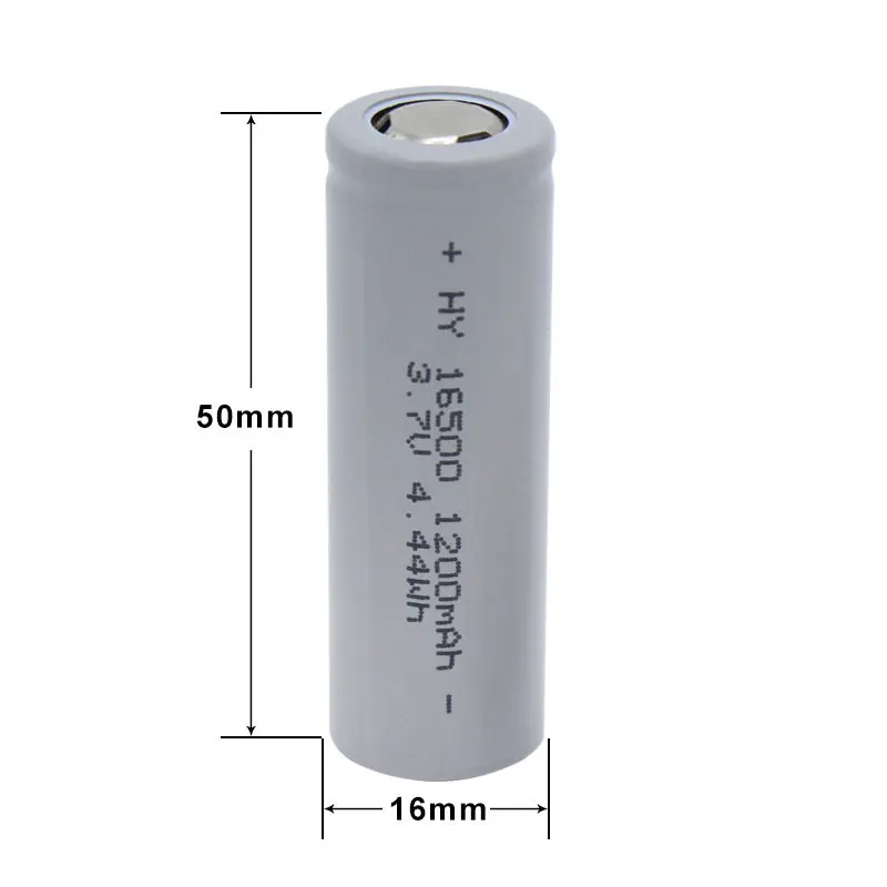 10pcs.。for 16500 lithium battery 3.7V1200mAh high capacity and high rate charging.。flat head