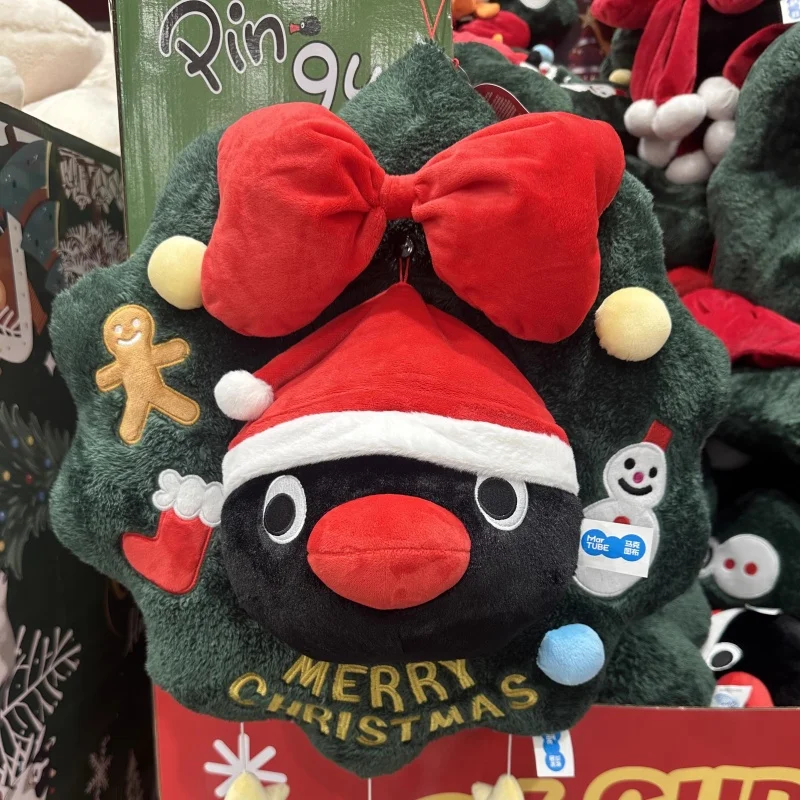 

В наличии оригинальный 500 мм серия Pingu Рождественский венок плюшевые куклы украшения игрушки рождественские подарки для друзей