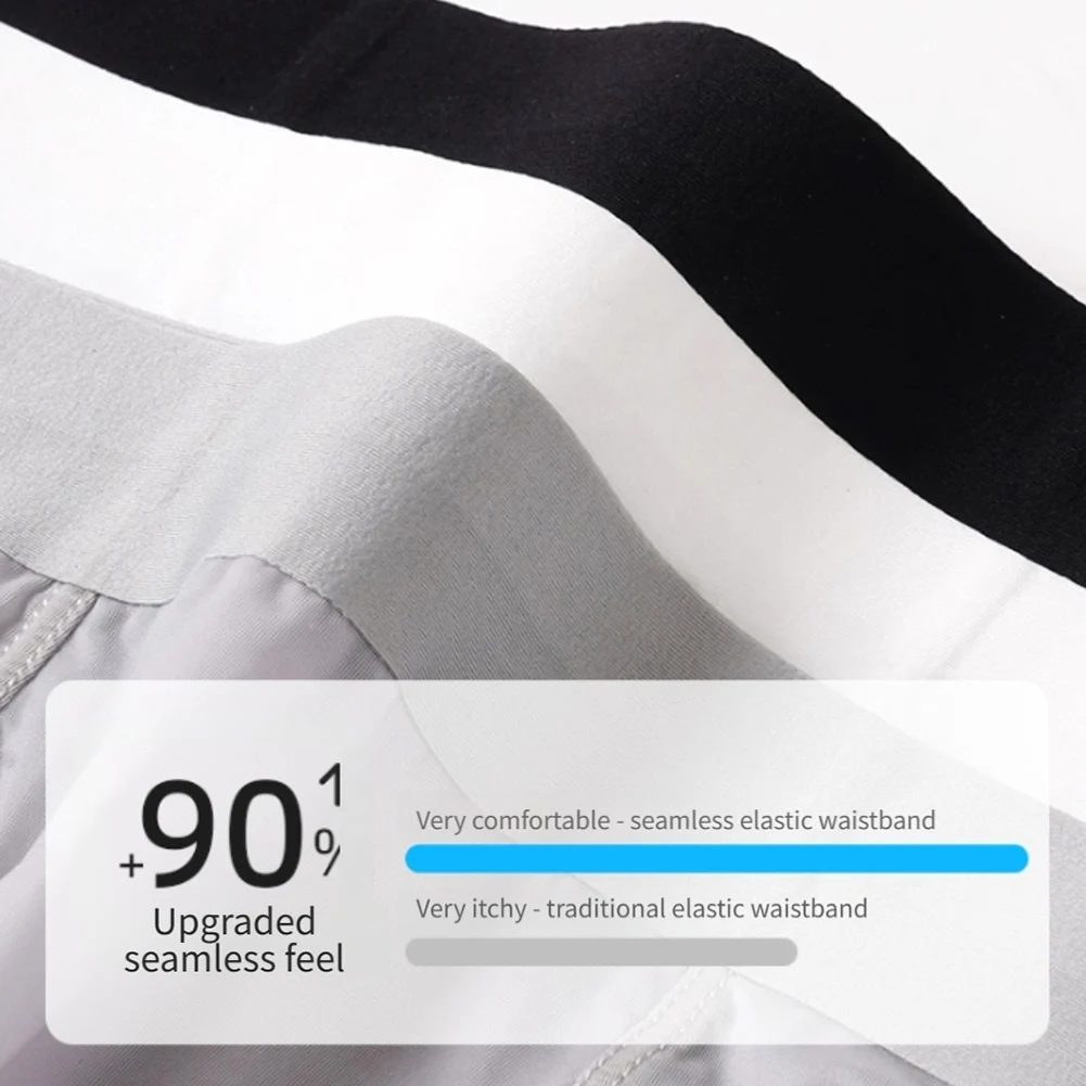 Men Breathable Ice Silk Boxers Shorts Long Leg Sexy Underwear Lightweight See Through Man's Comfortable Panties