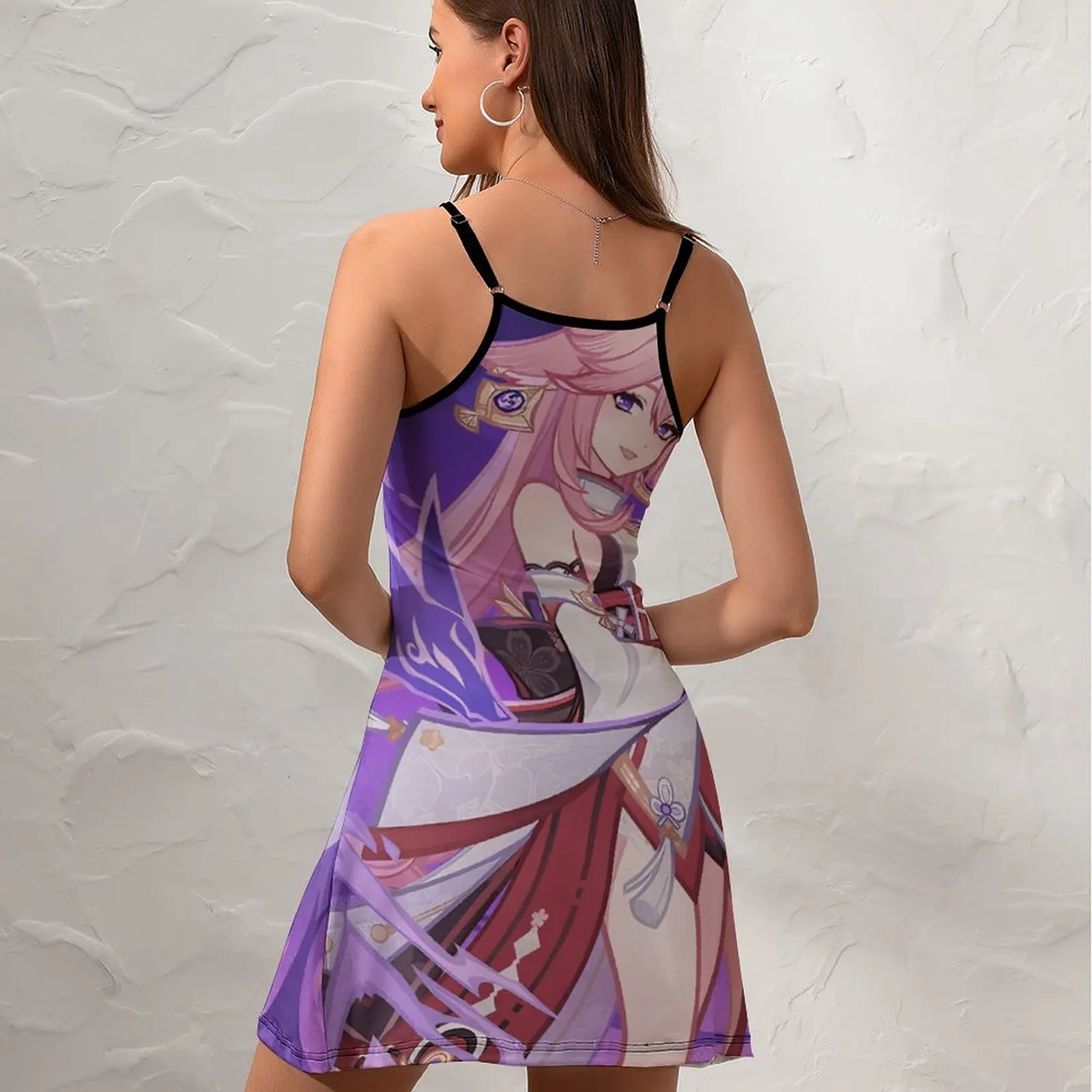 Yae Miko Genshin Impact For Sale Graphic Sexy  Woman's Gown  Women's Sling Dress Humor Graphic  Parties The Dress