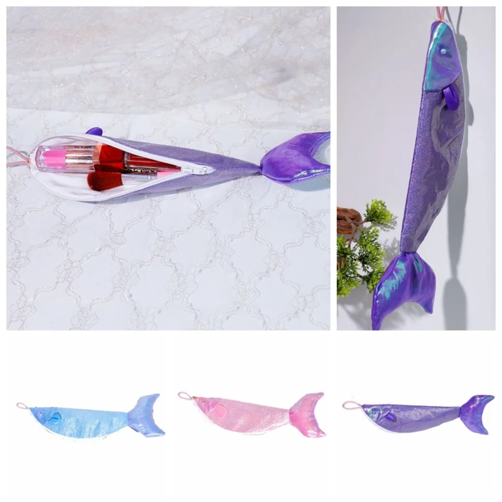 Aufbewahrungstasche, Koi-Fischschwanz-Federmäppchen, funkelnd, große Kapazität, Fischform, Stifttasche, tragbar, simulierte Fisch-Bleistiftbeutel, Kindergeschenke