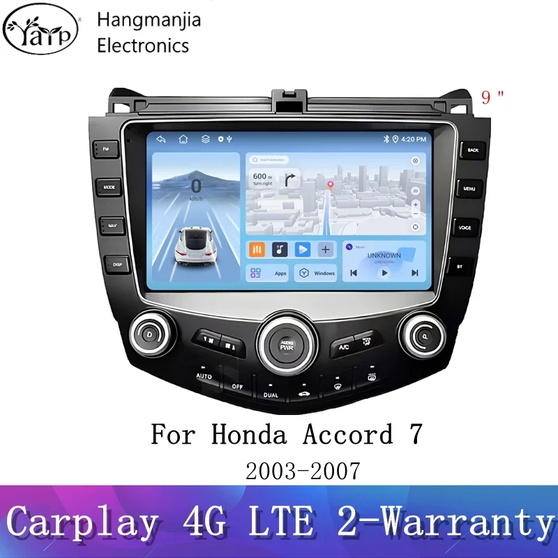 

hangmanjia Android 13 For Honda Accord 7 2003 2004 2005 2006 2007 Multimedia Car GPS Player Video Auto Radio Navigation Carplay