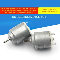 2pcs Round Dc Electric Motor Toy Handmade Diy Small Production Motor 3V To 6V High Speed