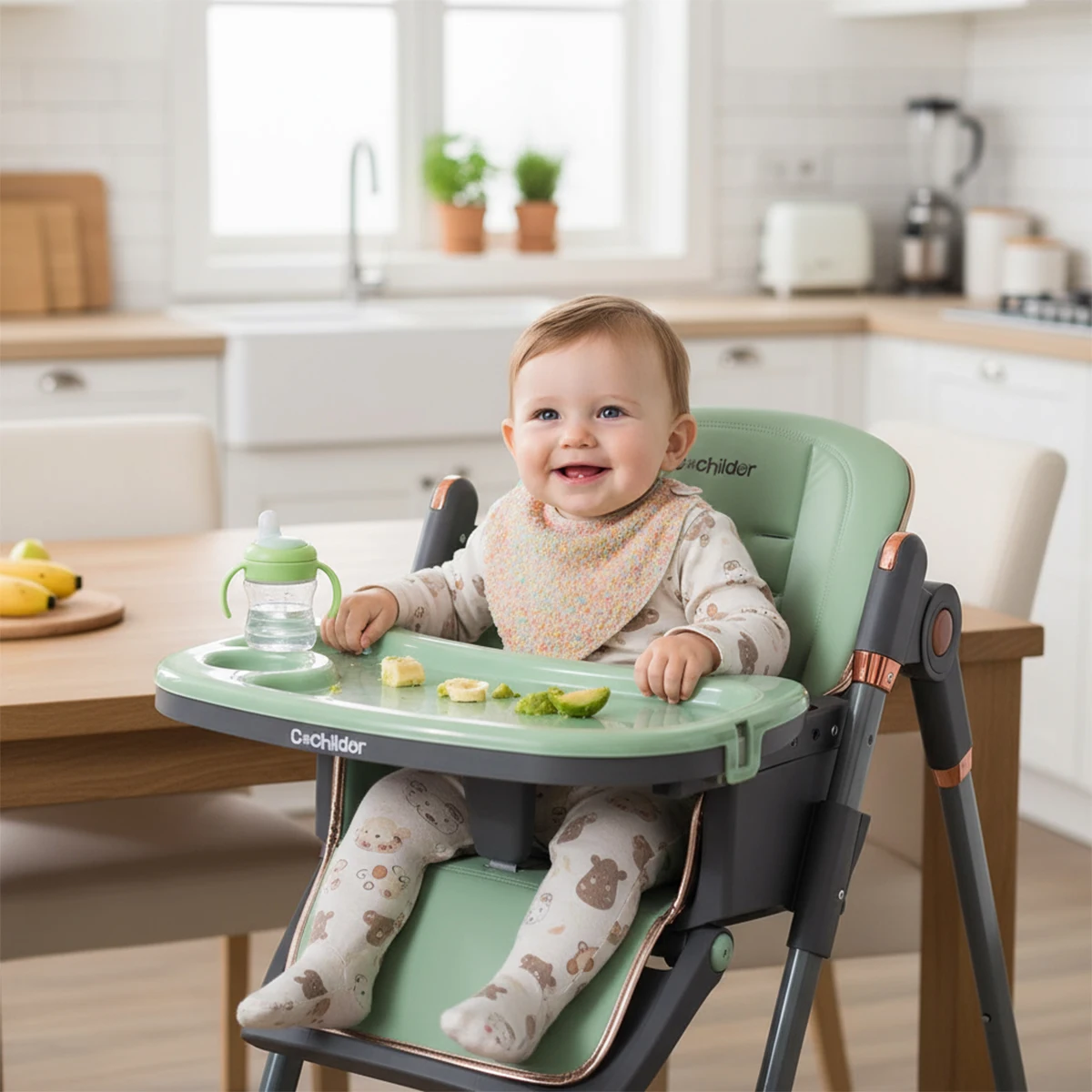 كرسي طعام للأطفال متعدد الوظائف، كرسي مرتفع للأطفال، مناسب للأطفال فوق 6 أشهر، مع أسطوانة، للتخييم في الهواء الطلق #2