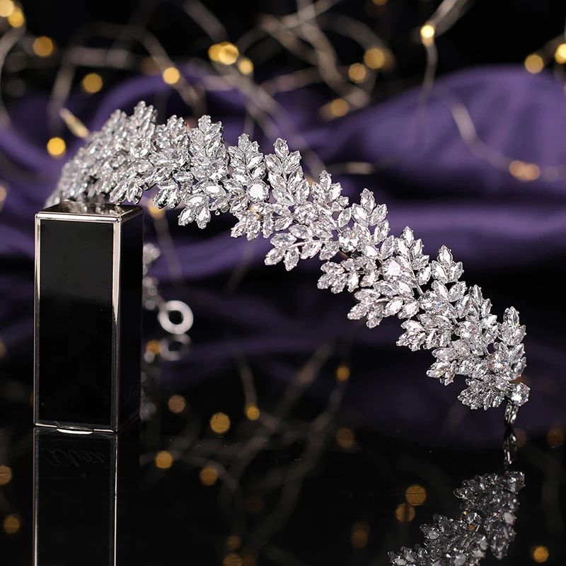 Tiaras And Crown HADIYANA Vintage Classic Women Bridal Party Wedding Hair Accessories Hair Jewelry Zircon BC6174 Luxury Designer