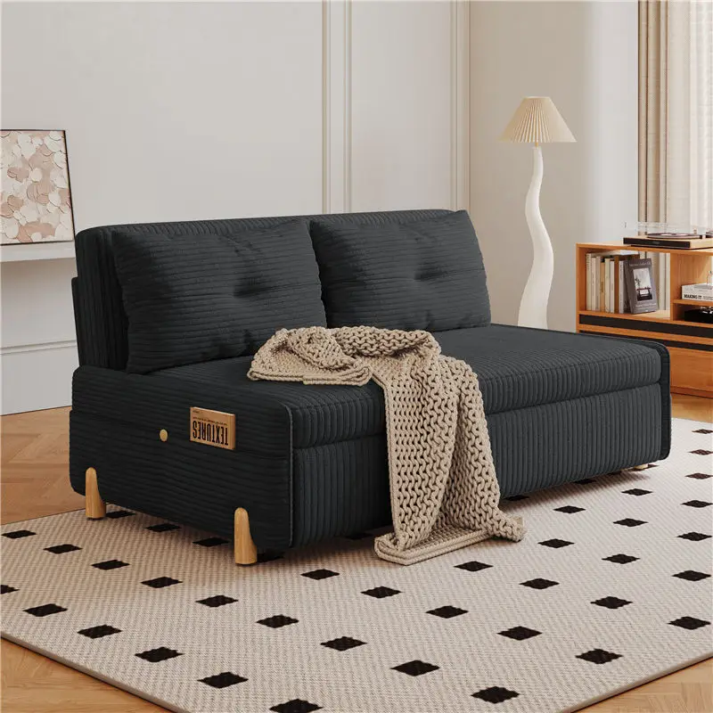

New folding dual-purpose sofa bed double small apartment multi-functional living room study balcony retractable sofa